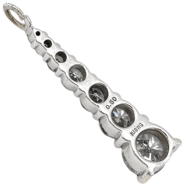 ノンブランド NON BRAND ダイヤモンド 0.50ct ホワイトゴールド K18WG ダイヤモンド ペンダントトップ K18WG Au750 18K 18金 7粒 7ストーン グラデーションバー