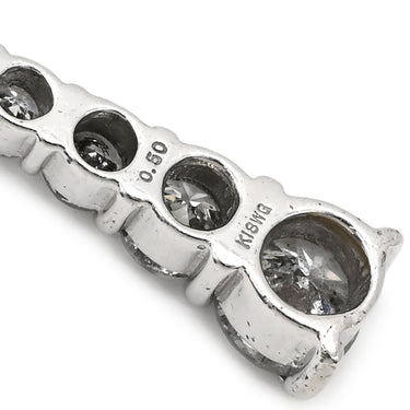ノンブランド NON BRAND ダイヤモンド 0.50ct ホワイトゴールド K18WG ダイヤモンド ペンダントトップ K18WG Au750 18K 18金 7粒 7ストーン グラデーションバー