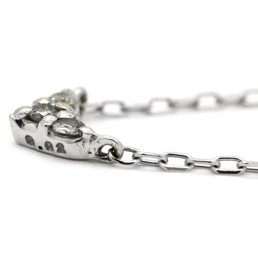 ノンブランド NON BRAND ダイヤモンド ホワイトゴールド K10WG ダイヤモンド ネックレス 3P 3石 3粒 ハートモチーフ スキンジュエリー あずきチェーン