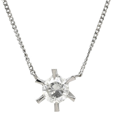 ノンブランド NON BRAND ソリティア ダイヤモンド 0.54ct プラチナシルバー Pt900 ダイヤモンド Pt850(チェーン/造幣局検定マーク) ネックレス プラチナ 1P 1石 1粒 6本爪 両吊りタイプ