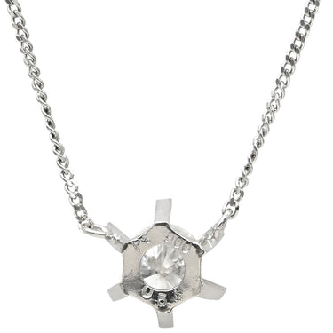ノンブランド NON BRAND ソリティア ダイヤモンド 0.54ct プラチナシルバー Pt900 ダイヤモンド Pt850(チェーン/造幣局検定マーク) ネックレス プラチナ 1P 1石 1粒 6本爪 両吊りタイプ