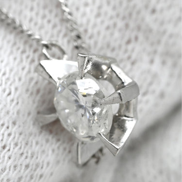 ノンブランド NON BRAND ソリティア ダイヤモンド 0.54ct プラチナシルバー Pt900 ダイヤモンド Pt850(チェーン/造幣局検定マーク) ネックレス プラチナ 1P 1石 1粒 6本爪 両吊りタイプ