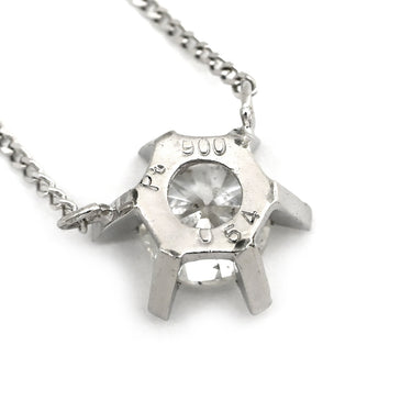 ノンブランド NON BRAND ソリティア ダイヤモンド 0.54ct プラチナシルバー Pt900 ダイヤモンド Pt850(チェーン/造幣局検定マーク) ネックレス プラチナ 1P 1石 1粒 6本爪 両吊りタイプ