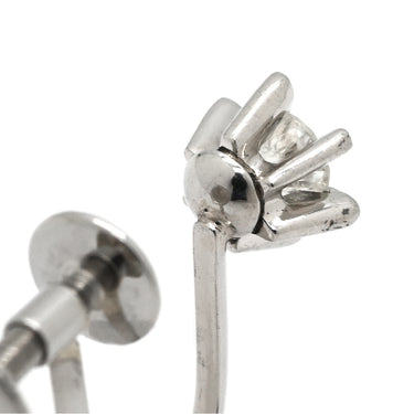 ノンブランド NON BRAND ダイヤモンド 0.38ct ネジ式 プラチナシルバー Pt850 ダイヤモンド イヤリング プラチナ 1P 1石 1粒 ソリティア 6本爪 両耳用