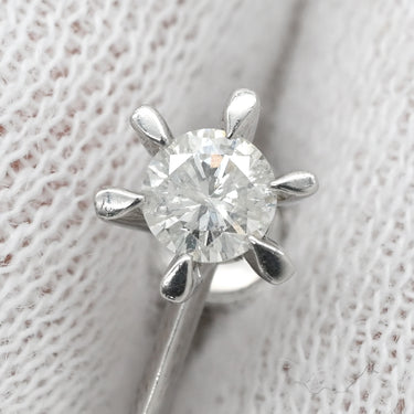 ノンブランド NON BRAND ダイヤモンド 0.38ct ネジ式 プラチナシルバー Pt850 ダイヤモンド イヤリング プラチナ 1P 1石 1粒 ソリティア 6本爪 両耳用