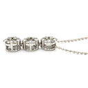ノンブランド NON BRAND ダイヤモンド トリロジー ホワイトゴールド K14WG ダイヤモンド ネックレス Au585 14K ドロップ ボールチェーン フラワーモチーフ