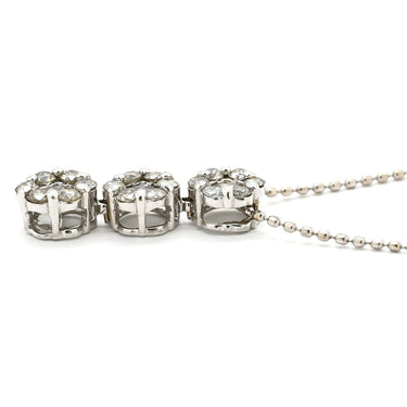 ノンブランド NON BRAND ダイヤモンド トリロジー ホワイトゴールド K14WG ダイヤモンド ネックレス Au585 14K ドロップ ボールチェーン フラワーモチーフ
