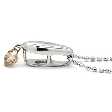 ノンブランド NON BRAND ダイヤ 0.20ct ホワイトゴールド K18WG ダイヤモンド ネックレス 18K 750 WG 18金 ブラウンダイヤ 1P スウィング ネックレス