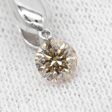 ノンブランド NON BRAND ダイヤ 0.20ct ホワイトゴールド K18WG ダイヤモンド ネックレス 18K 750 WG 18金 ブラウンダイヤ 1P スウィング ネックレス