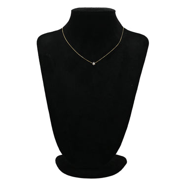 ノンブランド NON BRAND ソリティア ダイヤモンド 0.2ct イエローゴールド K18YG ダイヤモンド K18YG(チェーン/造幣局検定マーク) ネックレス Au750 18K 18金 1P 1石 1粒 6本爪 両吊りタイプ