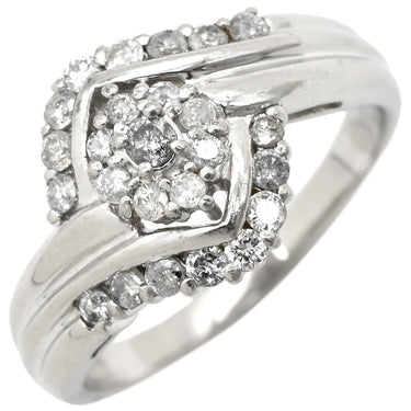 ノンブランド NON BRAND Pt ダイヤモンド 0.54ct プラチナシルバー Pt900 ダイヤモンド リング 指輪 プラチナ クラスターデザイン 菱形モチーフ 15号