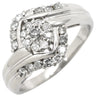 ノンブランド NON BRAND Pt ダイヤモンド 0.54ct プラチナシルバー Pt900 ダイヤモンド リング 指輪 プラチナ クラスターデザイン 菱形モチーフ 15号