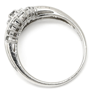 ノンブランド NON BRAND Pt ダイヤモンド 0.54ct プラチナシルバー Pt900 ダイヤモンド リング 指輪 プラチナ クラスターデザイン 菱形モチーフ 15号