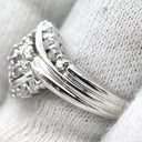 ノンブランド NON BRAND Pt ダイヤモンド 0.54ct プラチナシルバー Pt900 ダイヤモンド リング 指輪 プラチナ クラスターデザイン 菱形モチーフ 15号