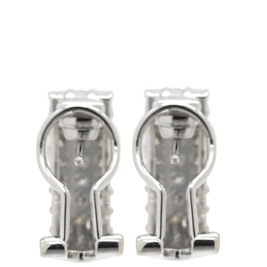 ノンブランド NON BRAND ダイヤモンド 2WAY クリップ式 ホワイトゴールド K18WG ダイヤモンド ピアス Au750 18K 18金 パヴェ 両耳用 イヤリング スクエア