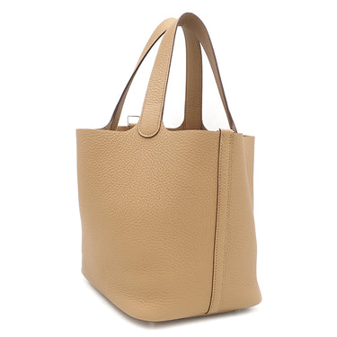 エルメス HERMES ピコタンロックMM ビスキュイ トリヨンクレマンス ハンドバッグ シルバー金具 新品 未使用 ベージュ