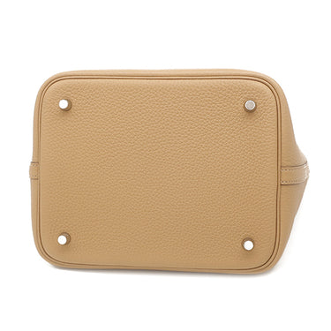 エルメス HERMES ピコタンロックMM ビスキュイ トリヨンクレマンス ハンドバッグ シルバー金具 新品 未使用 ベージュ