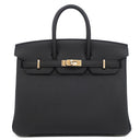 エルメス HERMES バーキン25 ブラック トゴ ハンドバッグ シャンパンゴールド金具 新品 未使用 黒
