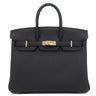 エルメス HERMES バーキン25 ブラック トゴ ハンドバッグ シャンパンゴールド金具 新品 未使用 黒