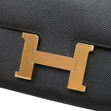 エルメス HERMES コンスタンス3 24 ブラック ヴォーエプソン ショルダーバッグ ゴールド金具 黒