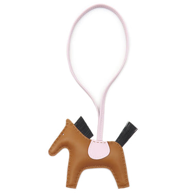 エルメス HERMES ロデオPM ゴールド×ブラック×モーヴペール アニョーミロ クリノラン バッグチャーム 茶 黒 ピンク