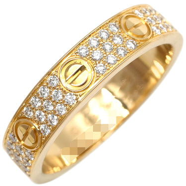 カルティエ Cartier ミニラブリング パヴェダイヤ B4083300 イエローゴールド K18YG ダイヤモンド #49(JP9) リング 指輪 LOVE Ring 750 18K YG 18金 9号