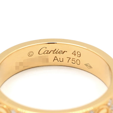カルティエ Cartier ミニラブリング パヴェダイヤ B4083300 イエローゴールド K18YG ダイヤモンド #49(JP9) リング 指輪 LOVE Ring 750 18K YG 18金 9号