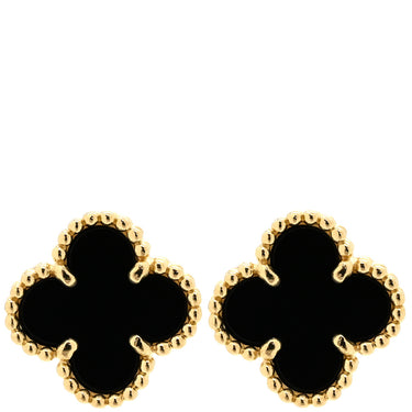 ヴァンクリーフアーペル Van Cleef & Arpels スウィート アルハンブラ VCARA44900 ブラック×イエローゴールド K18YG オニキス ピアス 黒 750 YG 18K