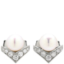 ショーメ CHAUMET エグレット パール ダイヤピアス 085046 ホワイトゴールド K18WG ダイヤモンド ピアス K18 Au750 V字型 ブリリアントカット ダイヤ 14P