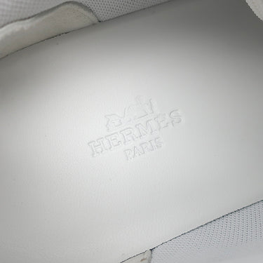 エルメス HERMES ヒューゴ H232986Z グレーXホワイト カーフ #40 スニーカー 新品 未使用 グレー 白 黒