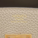 エルメス HERMES バーキン30 トゥルティエールグレー トゴ ハンドバッグ ピンクゴールド金具 グレージュ RG PG