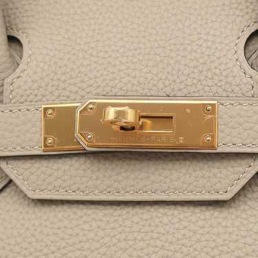 エルメス HERMES バーキン30 トゥルティエールグレー トゴ ハンドバッグ ピンクゴールド金具 グレージュ RG PG