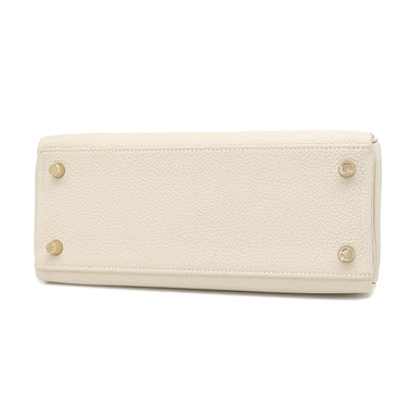 エルメス HERMES ケリー25 内縫い クレ トゴ 2WAYバッグ ゴールド金具 オフホワイト ショルダー