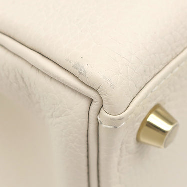 エルメス HERMES ケリー25 内縫い クレ トゴ 2WAYバッグ ゴールド金具 オフホワイト ショルダー