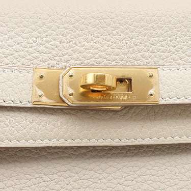 エルメス HERMES ケリー25 内縫い クレ トゴ 2WAYバッグ ゴールド金具 オフホワイト ショルダー