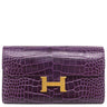 エルメス HERMES コンスタンス トゥーゴー カシス アリゲーター 長財布 ゴールド金具 紫 クロコ ショルダー