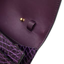 エルメス HERMES コンスタンス トゥーゴー カシス アリゲーター 長財布 ゴールド金具 紫 クロコ ショルダー