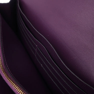 エルメス HERMES コンスタンス トゥーゴー カシス アリゲーター 長財布 ゴールド金具 紫 クロコ ショルダー