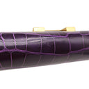 エルメス HERMES コンスタンス トゥーゴー カシス アリゲーター 長財布 ゴールド金具 紫 クロコ ショルダー