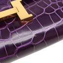 エルメス HERMES コンスタンス トゥーゴー カシス アリゲーター 長財布 ゴールド金具 紫 クロコ ショルダー
