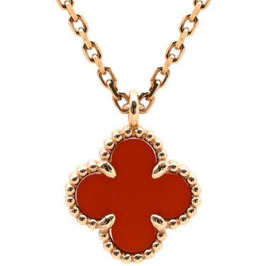 ヴァンクリーフアーペル Van Cleef & Arpels VCARN59M00 ローズゴールド×レッド K18RG カーネリアン ネックレス K18RG Au750 カーネリアン
