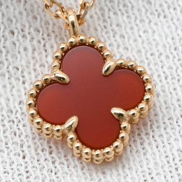 ヴァンクリーフアーペル Van Cleef & Arpels VCARN59M00 ローズゴールド×レッド K18RG カーネリアン ネックレス K18RG Au750 カーネリアン