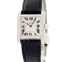 腕時計 カルティエ Cartier タンクフランセーズ MM WE100951 クオーツ レディース K18WG無垢 純正ダイヤ アイボリー 青針