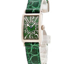 腕時計 フランクミュラー FRANCK MULLER ロングアイランド 802QZ クオーツ レディース 国内正規 K18WG無垢 緑 ビザン数字 スクエア