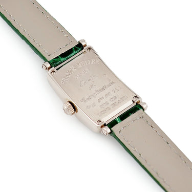 腕時計 フランクミュラー FRANCK MULLER ロングアイランド 802QZ クオーツ レディース 国内正規 K18WG無垢 緑 ビザン数字 スクエア