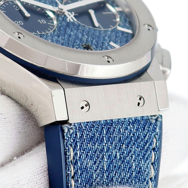 腕時計 ウブロ HUBLOT クラシックフュージョン クロノグラフ ジーンズ 521.NX.2770.NR.JPN18 自動巻き メンズ デニム デイト 限定