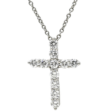 ティファニー Tiffany & Co スモールクロス ダイヤ ペンダント プラチナシルバー Pt950 ダイヤモンド ネックレス 11石 11石 クロス 十字架