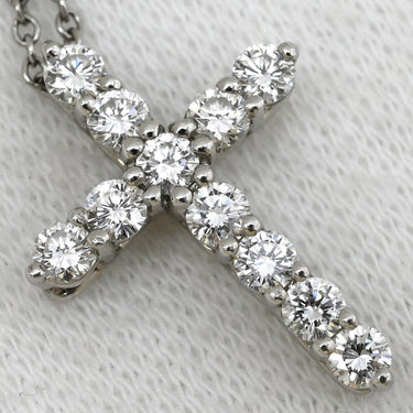 ティファニー Tiffany & Co スモールクロス ダイヤ ペンダント プラチナシルバー Pt950 ダイヤモンド ネックレス 11石 11石 クロス 十字架