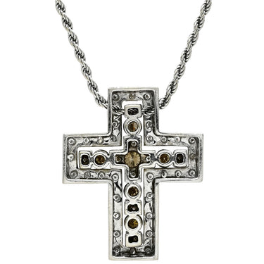ダミアーニ DAMIANI ベルエポック S ブラウンダイヤ ホワイトゴールド K18WG ダイヤモンド ネックレス 18K 750 WG 十字架 クロス ペンダント