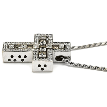 ダミアーニ DAMIANI ベルエポック S ブラウンダイヤ ホワイトゴールド K18WG ダイヤモンド ネックレス 18K 750 WG 十字架 クロス ペンダント